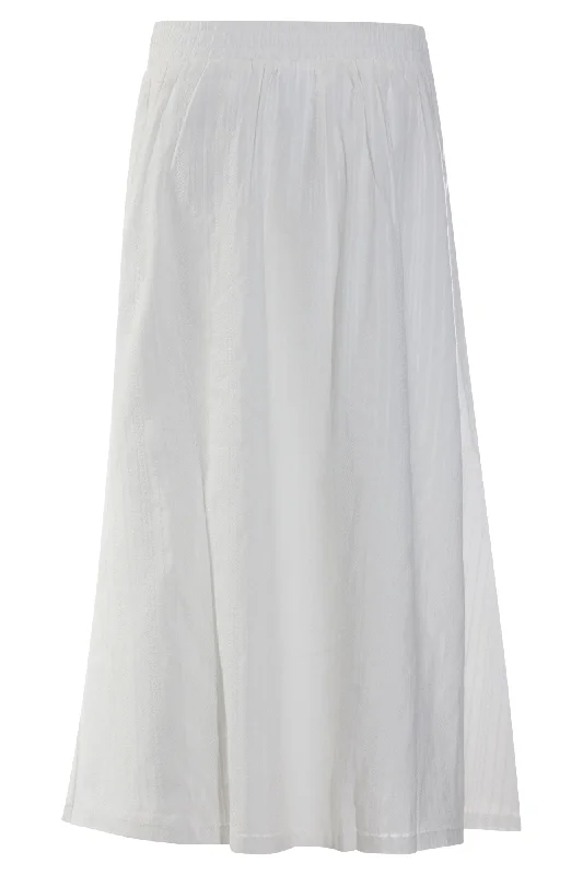 100% Cotton Stripe embossed Skirt | WHITE | 6125AR