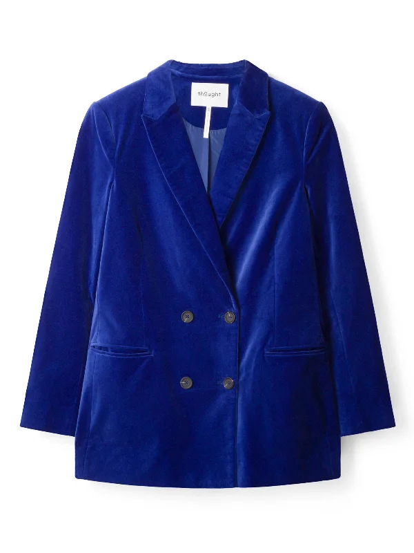 Alleegra Organic Cotton Velvet Jacket - Dark Sapphire Blue