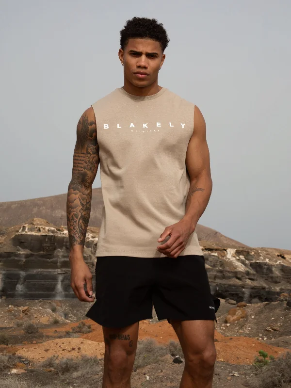 Kuta Sleeveless Tee - Washed Khaki