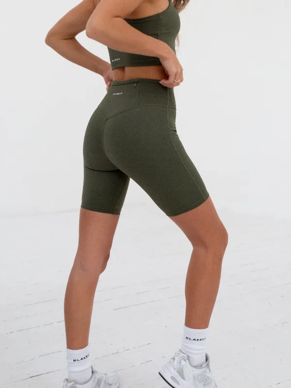 Soft Sculpt Cycling Shorts - Khaki Green