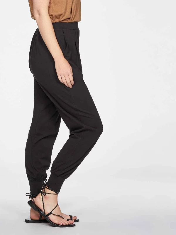 Chia Organic Cotton Jersey Hareem Joggers - Black