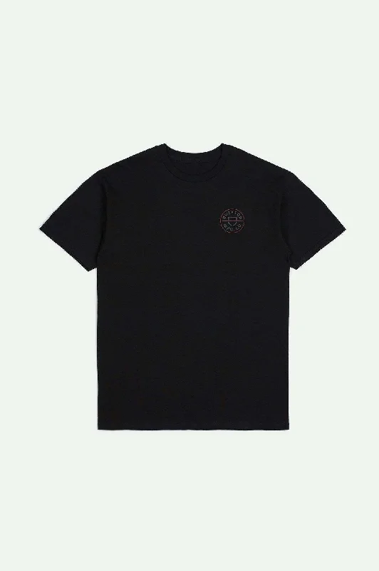 Crest II S/S Standard T-Shirt - Black/Charcoal/Mahogany