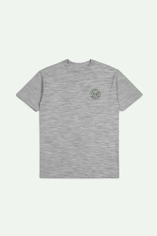 Crest II S/S Standard T-Shirt - Heather Grey/Washed Black/Pine Needle