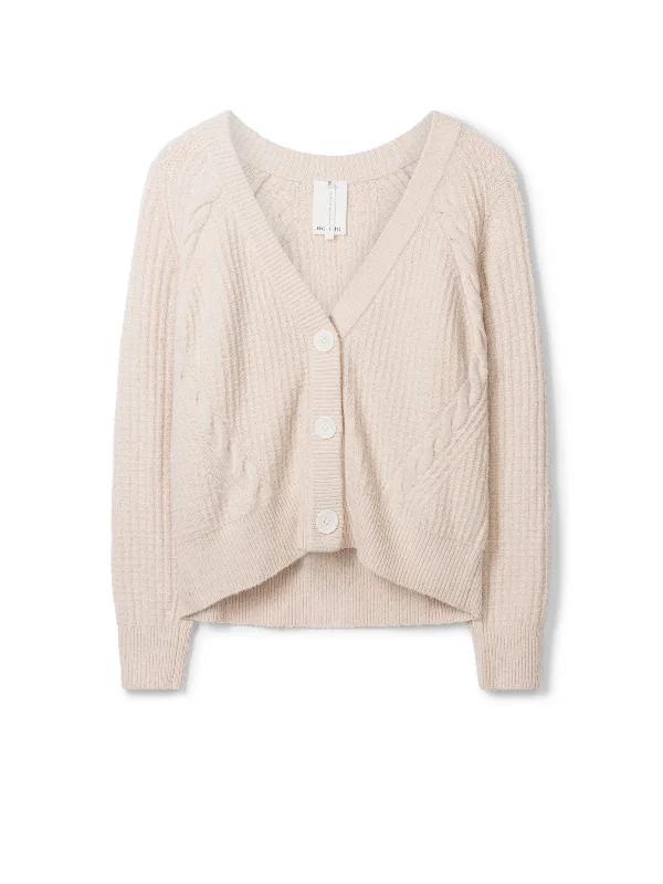 Estha Organic Cotton Fluffy Cardigan - Pampas Cream