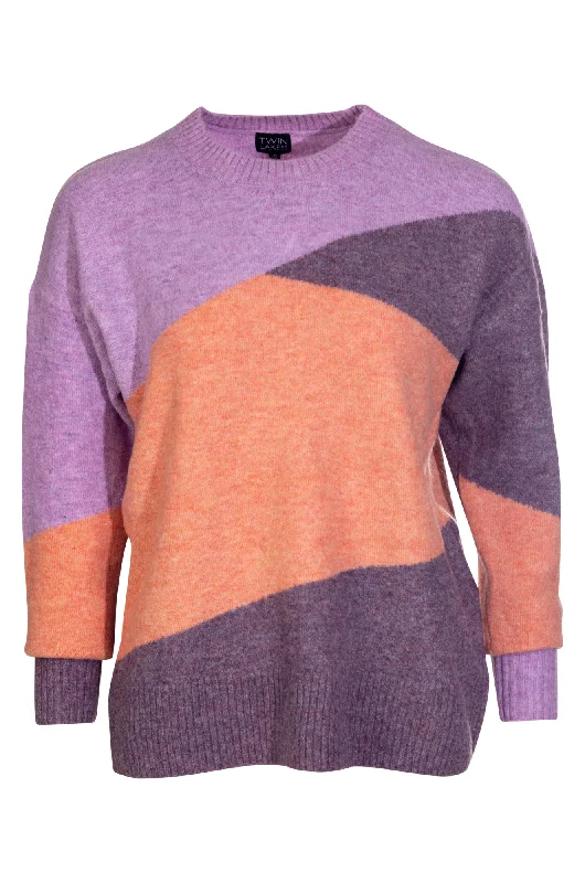 Faux Mohair Blend Jersey | Lilac/Plum/Apricot | 6854ZZ