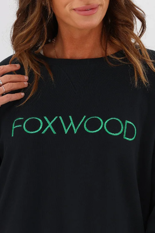 Foxwood Metallic Simplified Crew Black