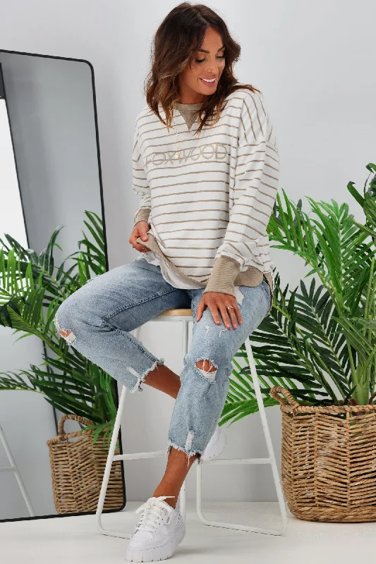 Foxwood Simplified Stripe Crew Natural