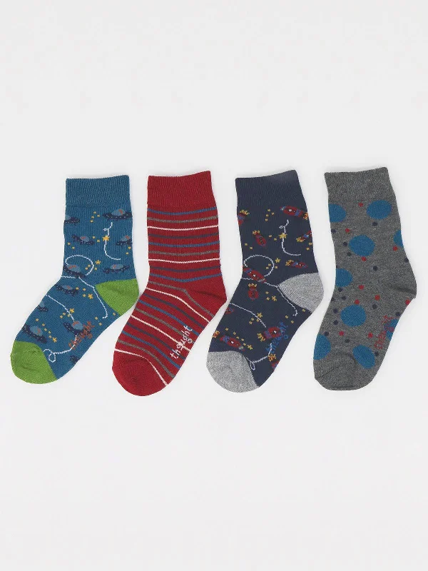 Franky Space Kids Bamboo 4 Sock Gift Box