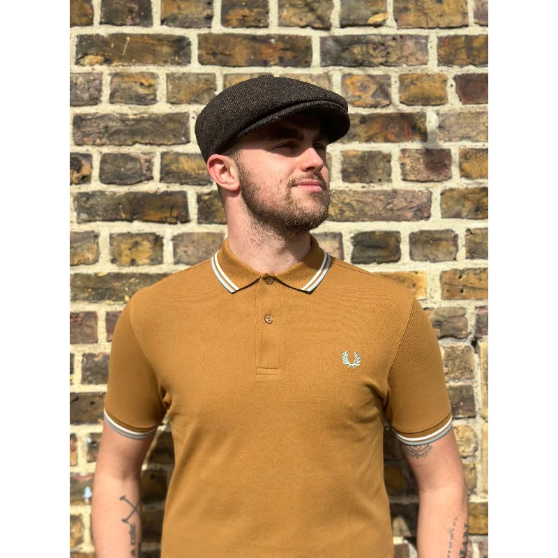 Fred Perry - M3600 Twin Tipped Dark Caramel / Silver / Blue - Polo