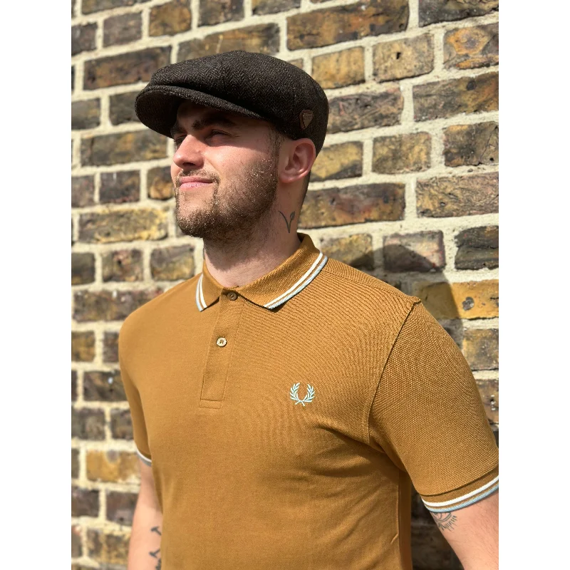 Fred Perry - M3600 Twin Tipped Dark Caramel / Silver / Blue - Polo