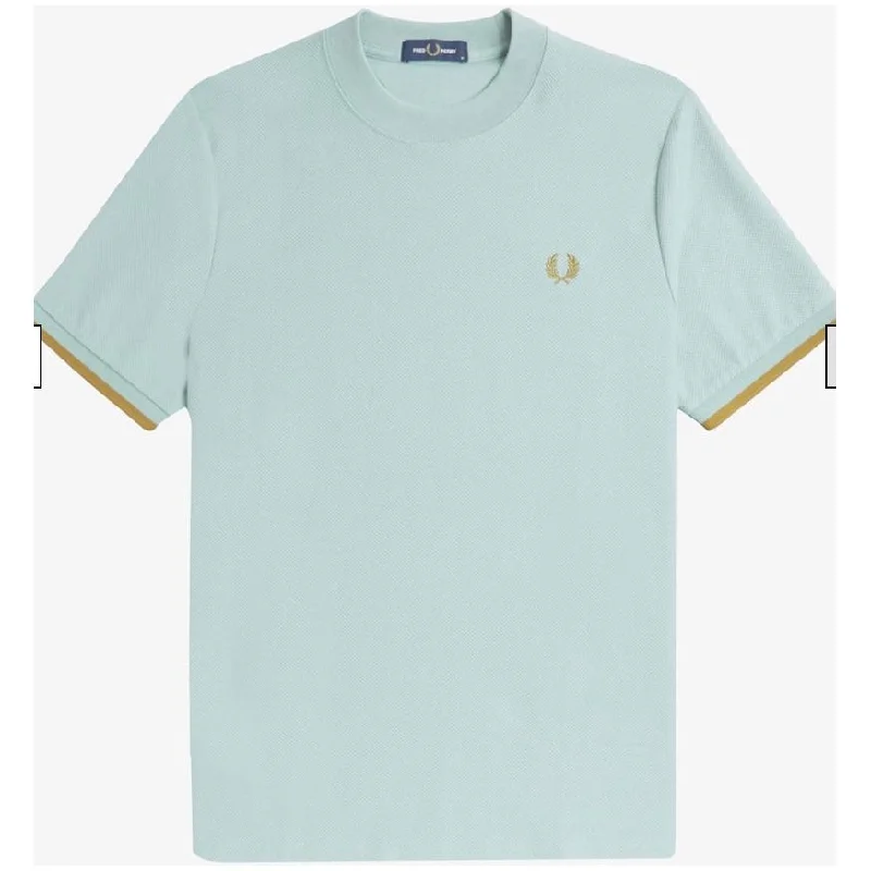 Fred Perry - M4654 Tipped Cuff Silver Blue / Caramel - T-Shirt