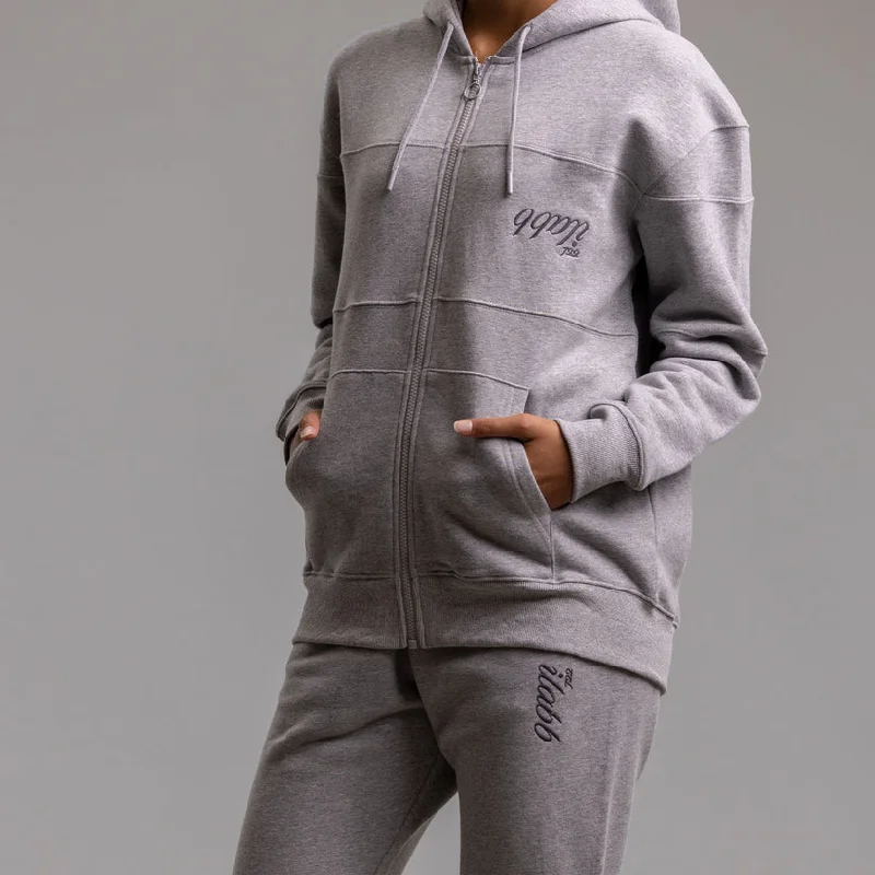 Ilabb Unscripted Block Zip Hood Womens Grey Marle