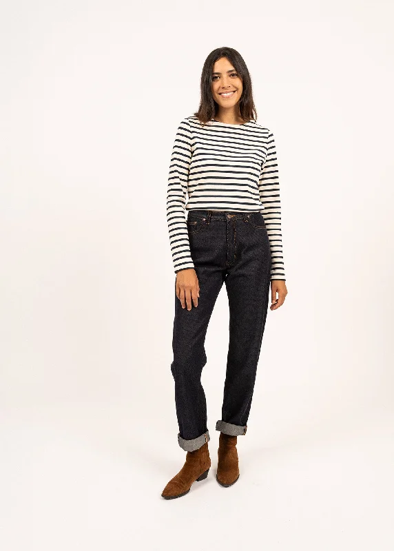 MERIDAME II - Authentic Breton Shirt | Heavyweight Cotton | Women Fit (ECRU / NAVY)