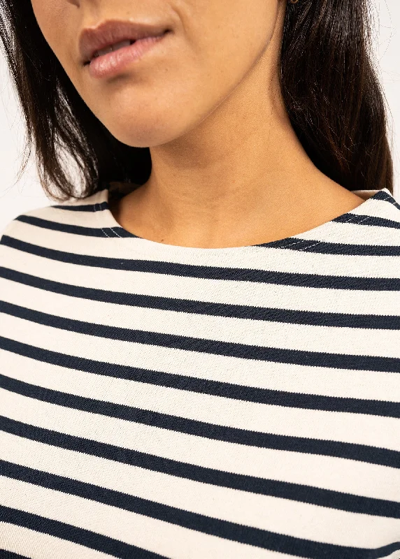 MERIDAME II - Authentic Breton Shirt | Heavyweight Cotton | Women Fit (ECRU / NAVY)