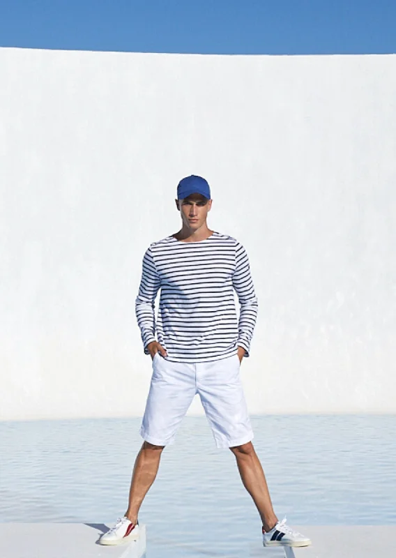 MINQUIERS MODERN - Authentic Breton Stripe Shirt | Soft Cotton | Men Fit (WHITE / NAVY)