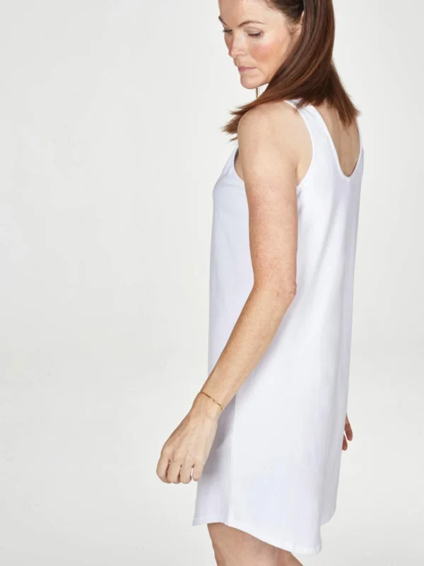 Organic Cotton Essential Slip Dress - White