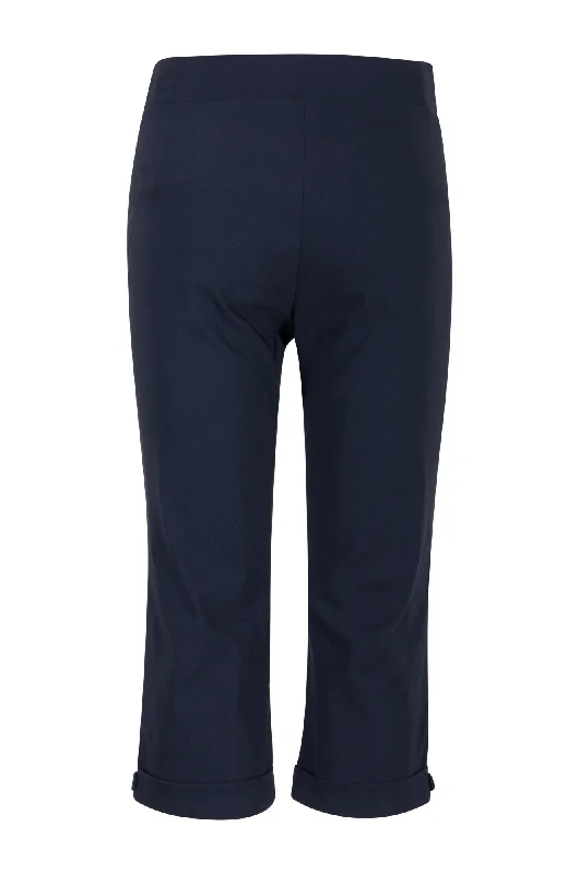 Pull on Bengaline Mid Calf Pants | NAVY | 7342AR