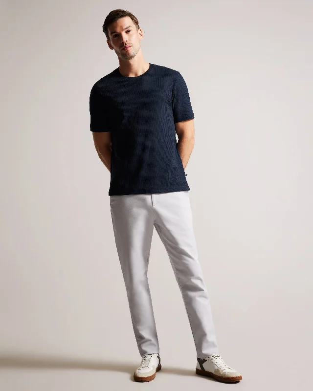 Rakes Textured Regular Fit T-Shirt Navy