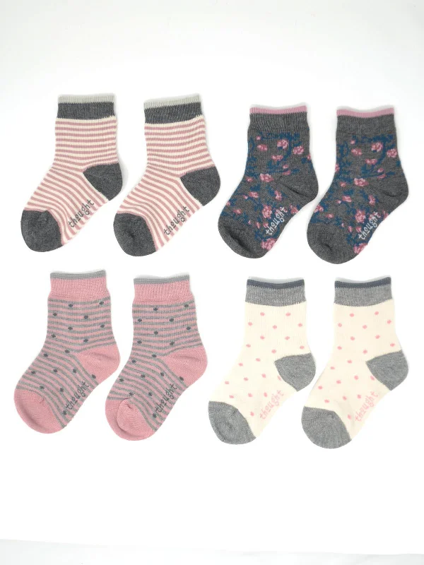 Rose Bamboo Baby Spot & Stripe Socks Gift