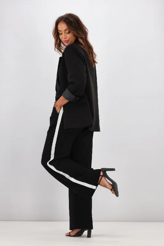 Shine On Label Parker Stripe Wide Leg Ponte Pants