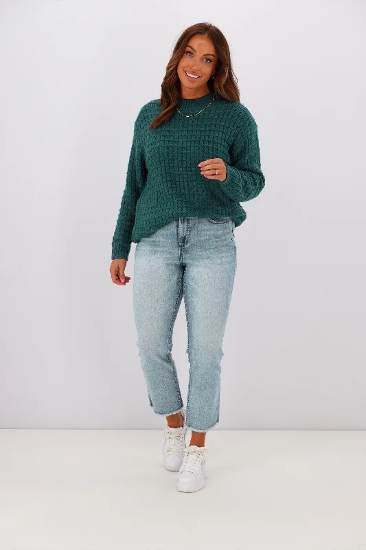 Shine On Label Sarah Polo Neck Chunky Knit JumperTeal