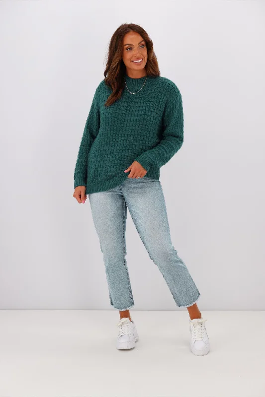 Shine On Label Sarah Polo Neck Chunky Knit JumperTeal