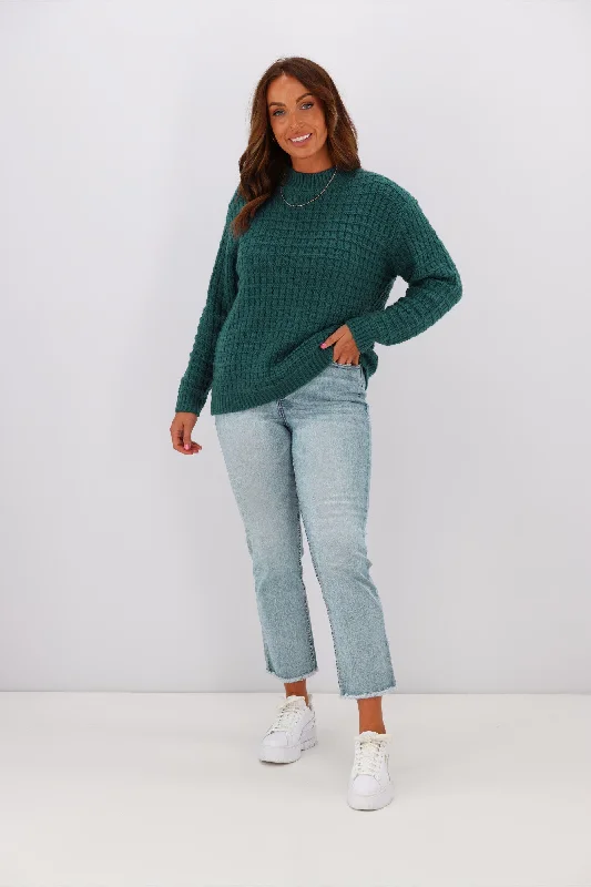 Shine On Label Sarah Polo Neck Chunky Knit JumperTeal