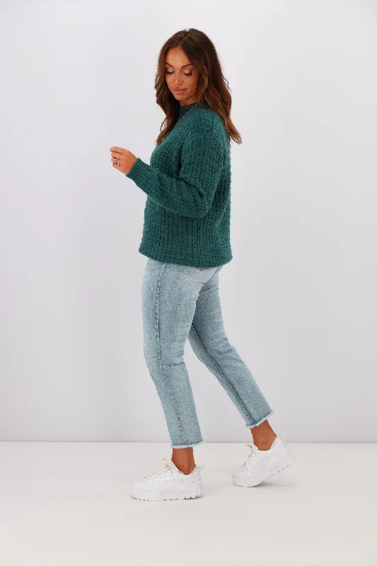 Shine On Label Sarah Polo Neck Chunky Knit JumperTeal