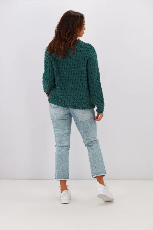 Shine On Label Sarah Polo Neck Chunky Knit JumperTeal