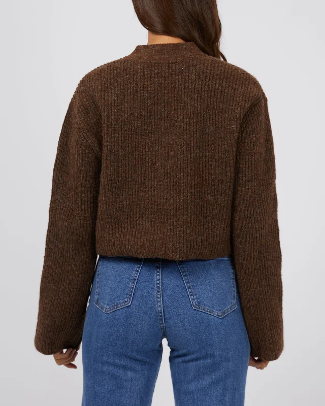 Silent Theory Eden Knit Cardi Brown