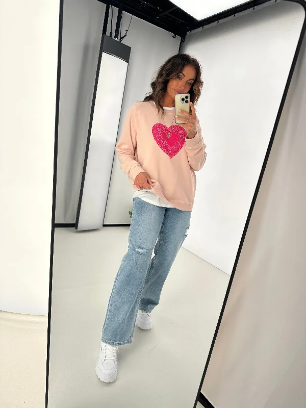 Stella + Gemma Classic Sweater Neon Doily Heart