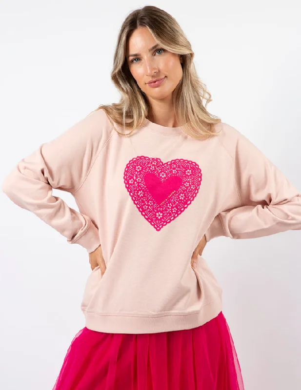 Stella + Gemma Classic Sweater Neon Doily Heart