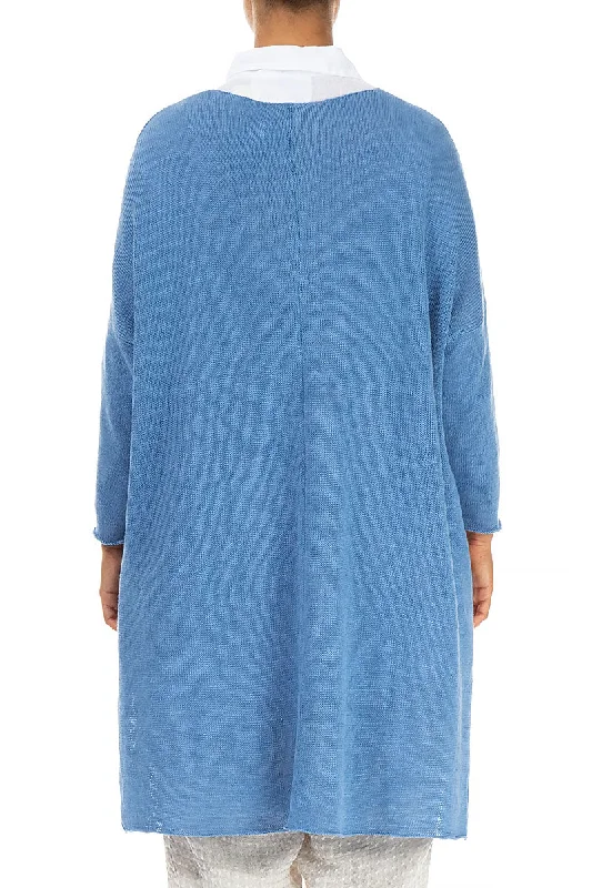 Striped Cornflower Linen Jumper