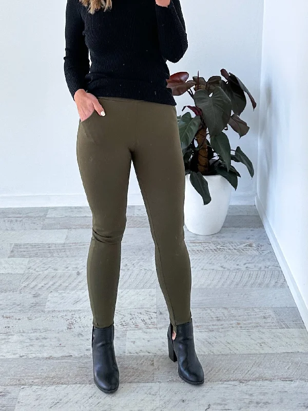 Suzy Ponte Pants - Khaki