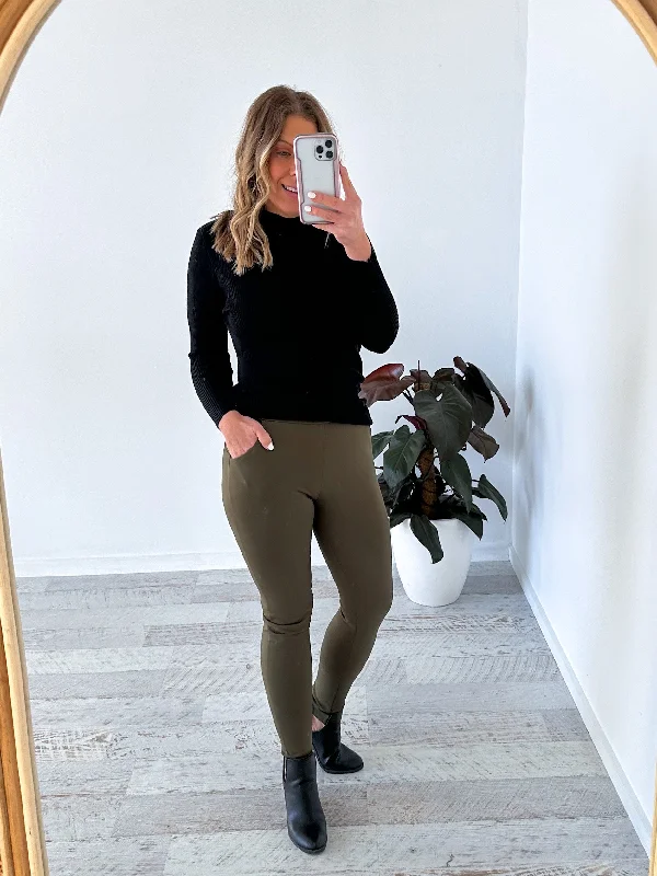 Suzy Ponte Pants - Khaki