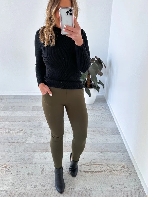 Suzy Ponte Pants - Khaki