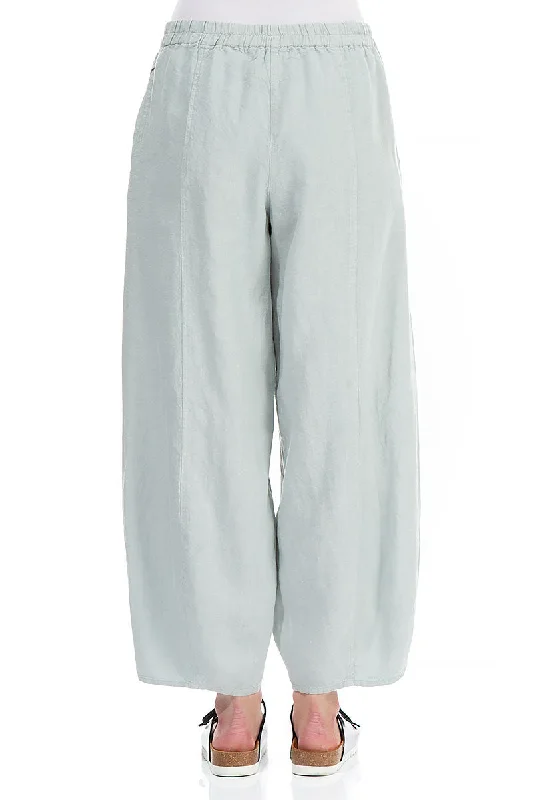 Taper Light Grey Linen Trousers