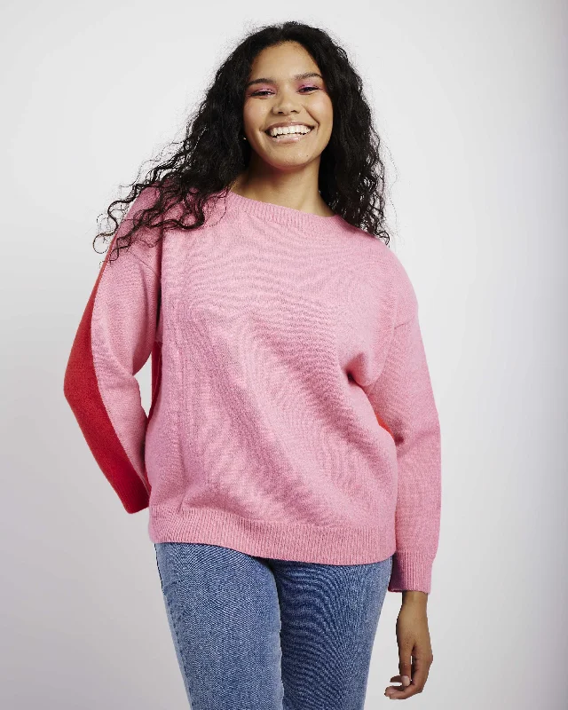 Two Tone Jumper in Pink/Red