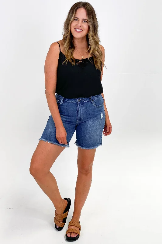 Wakee Ashlee Shorts Blue Denim