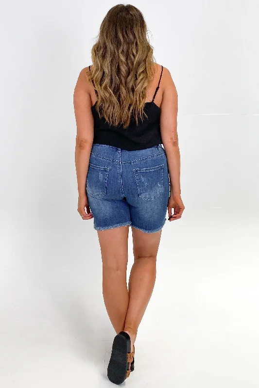 Wakee Ashlee Shorts Blue Denim