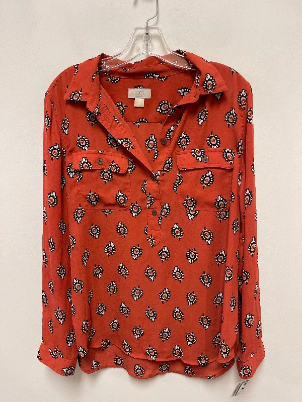 Top Long Sleeve By Loft In Orange, Size: L