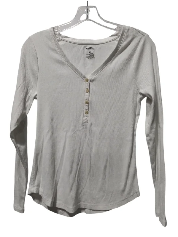 Top Long Sleeve By Sonoma In White, Size: M