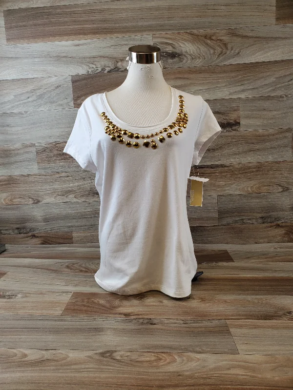 Top Short Sleeve Basic By Michael By Michael Kors In White, Size: L