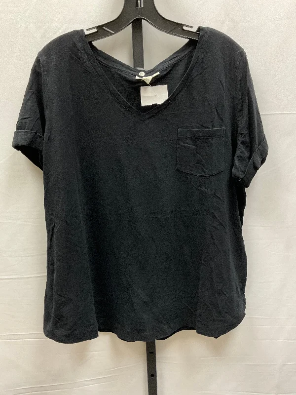 Top Short Sleeve Basic By Style And Company In Black, Size: 1x