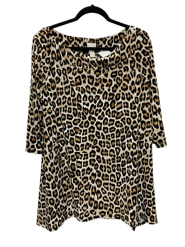 Top Short Sleeve By Chicos In Animal Print, Size: 2