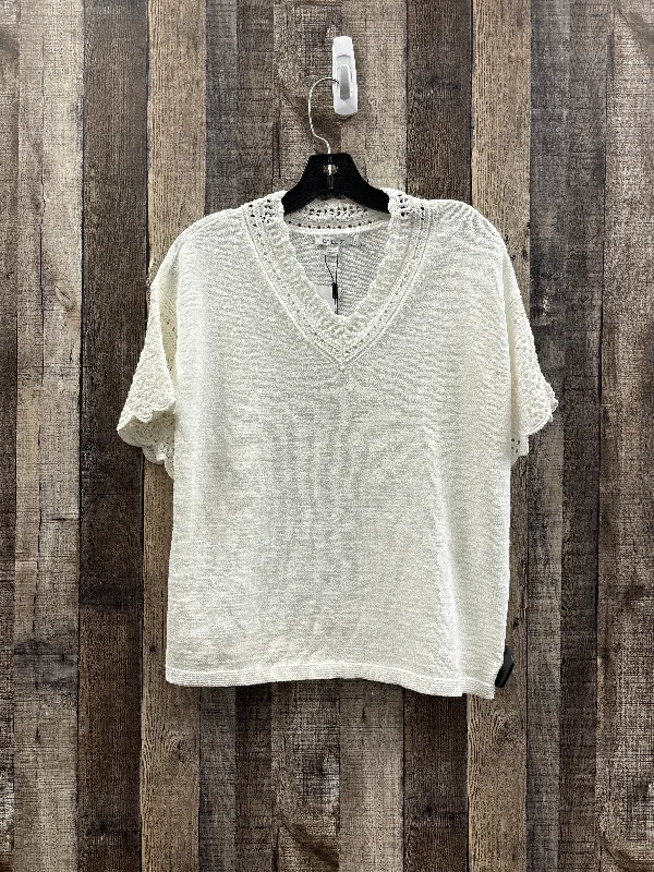 Top Short Sleeve By Chicos In White, Size: S