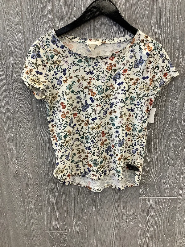 Top Short Sleeve By H&m In Floral Print, Size: Xs