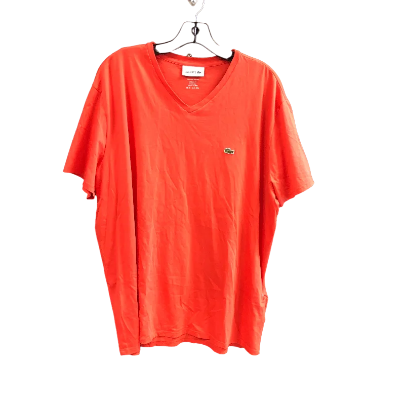 Top Short Sleeve By Lacoste In Orange, Size: 3x