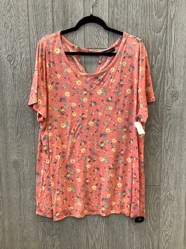 Top Short Sleeve By Lane Bryant In Floral Print, Size: 3x