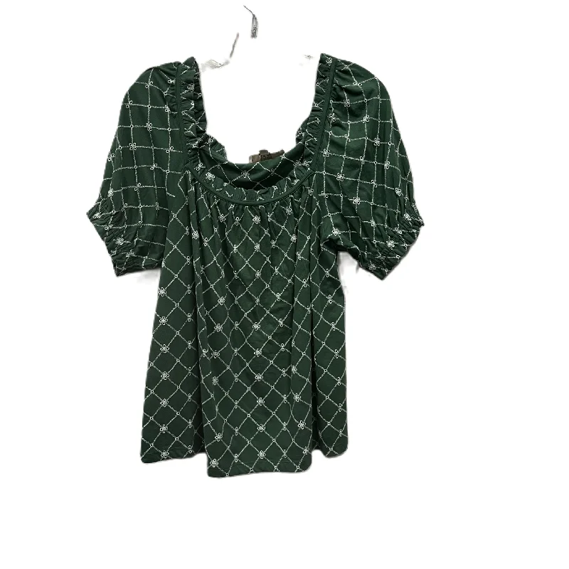 Top Short Sleeve By Loft In Green, Size: L